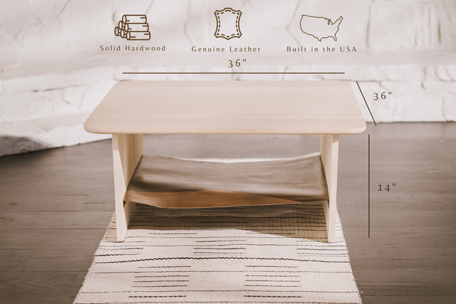 Sling Leather Coffee Table by the Iron Roots Designs | Local SF Artisan Craft | TABLE