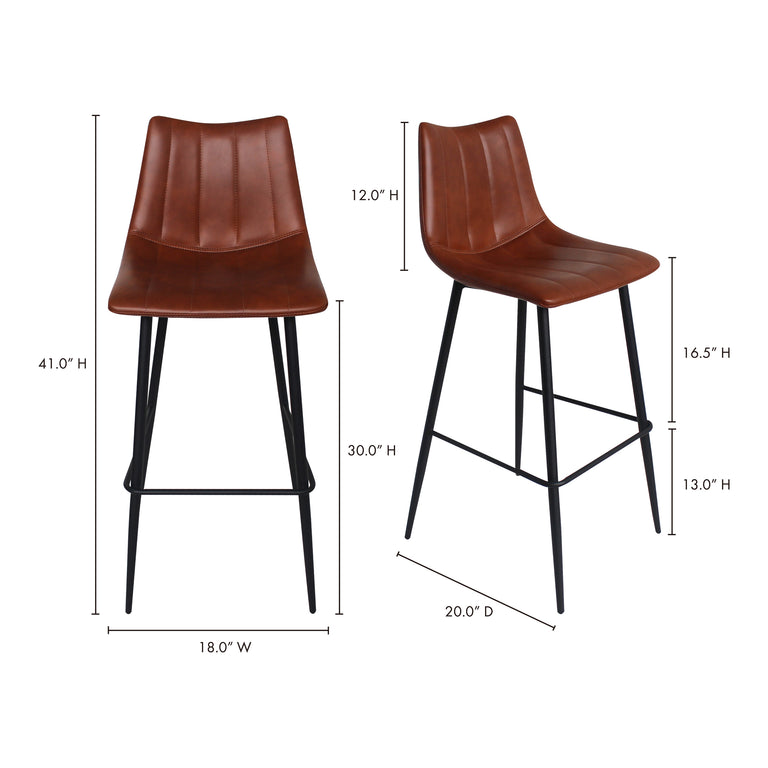 ALIBI BAR STOOL BROWN - SET OF TWO