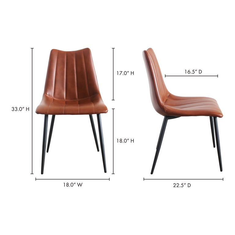 ALIBI DINING CHAIR BROWN - SET OF TWO