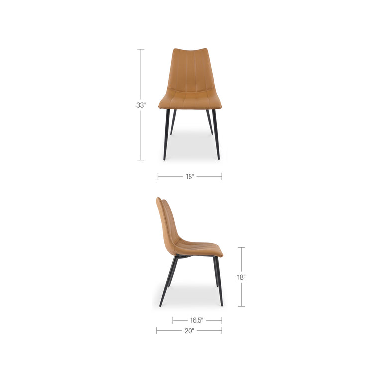 ALIBI DINING CHAIR BROWN - SET OF TWO