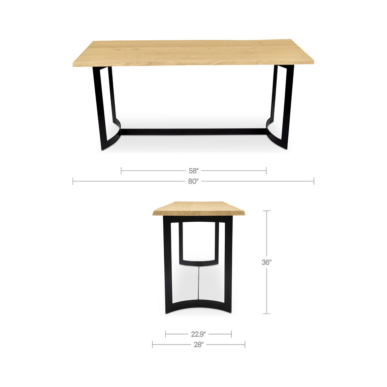BENT COUNTER TABLE OAK