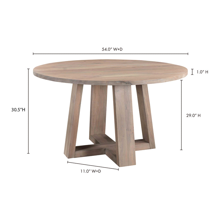 TANYA ROUND DINING TABLE LIGHT GREY