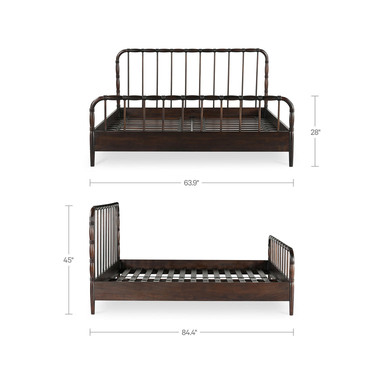 VIVIAN KING BED DARK BROWNN