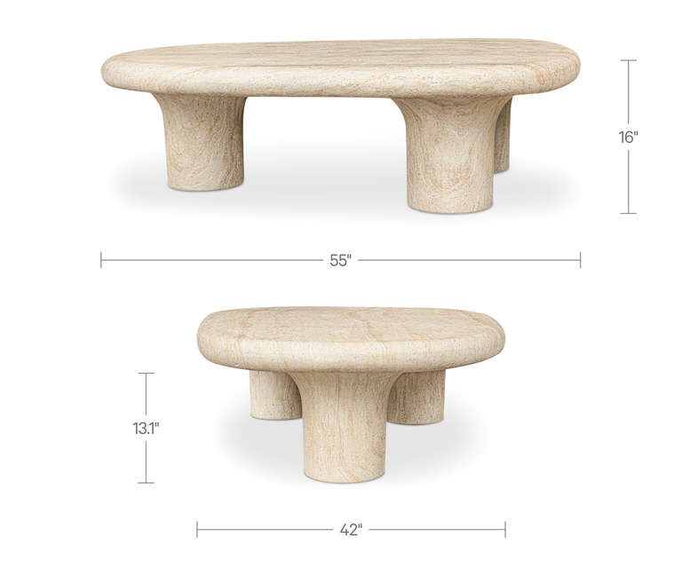 WARBY OUTDOOR COFFEE TABLE BEIGE