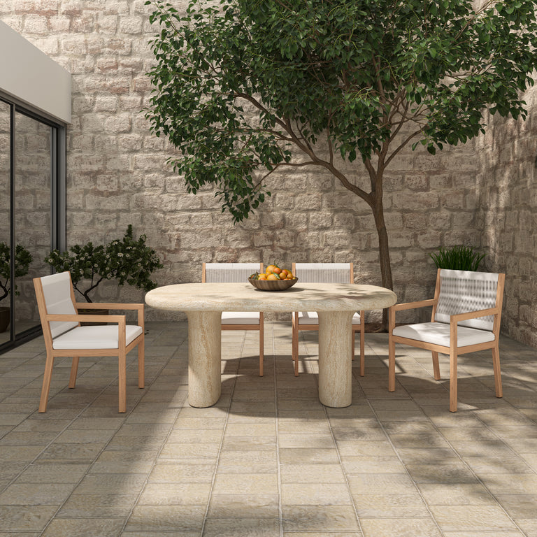 WARBY OUTDOOR DINING TABLE BEIGE