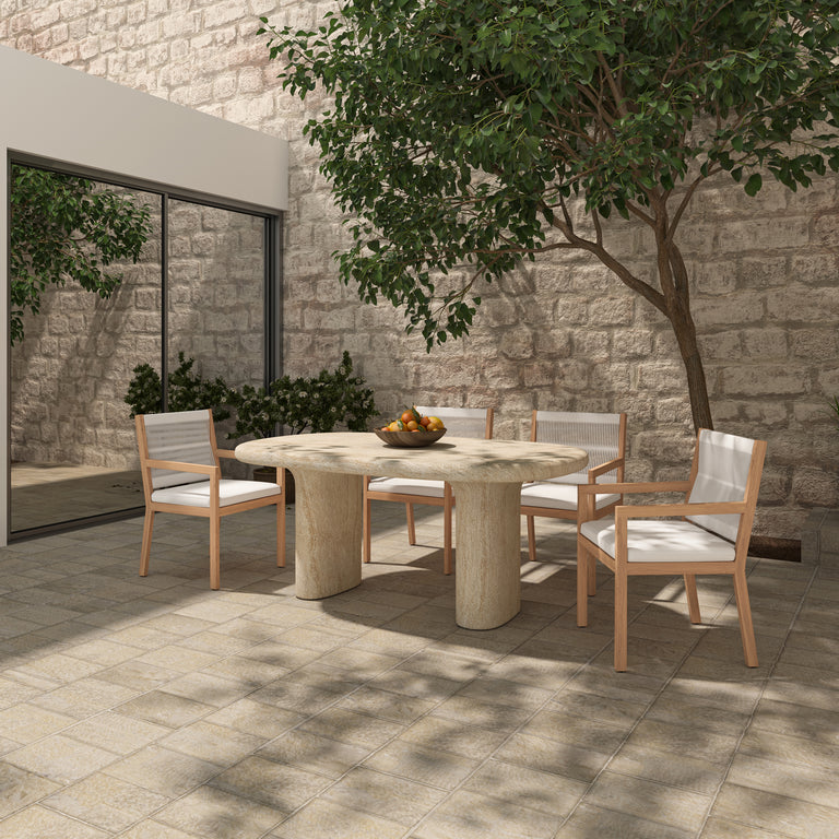 WARBY OUTDOOR DINING TABLE BEIGE