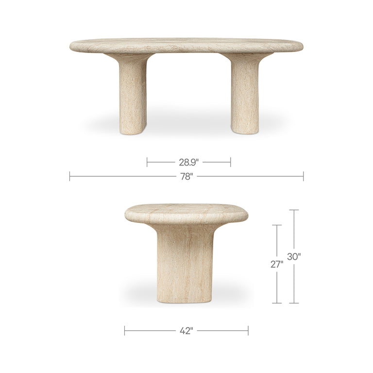 WARBY OUTDOOR DINING TABLE BEIGE