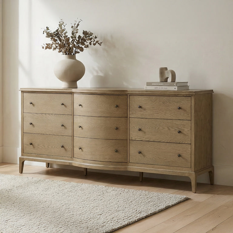 SADIE 9 DRAWER DRESSER BROWN