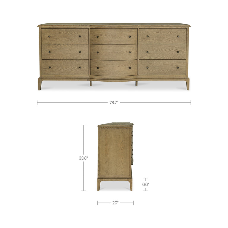 SADIE 9 DRAWER DRESSER BROWN