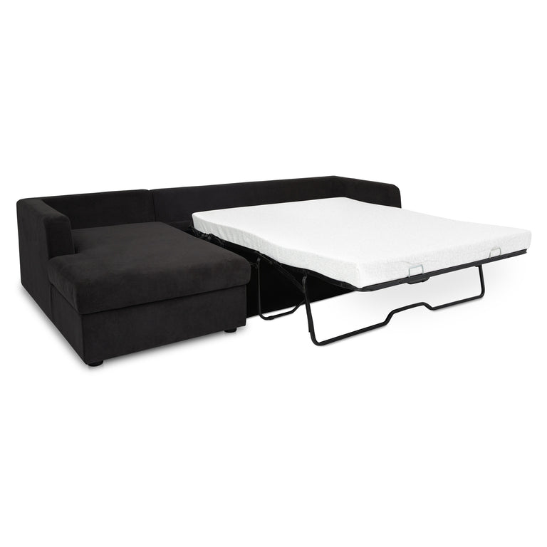 BURROW SLEEPER SECTIONAL WITH STORAGE CHAISE BLACK LEFT