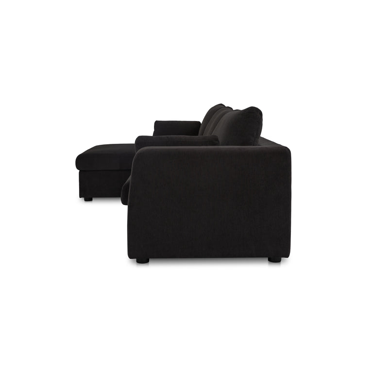BURROW SLEEPER SECTIONAL WITH STORAGE CHAISE BLACK LEFT