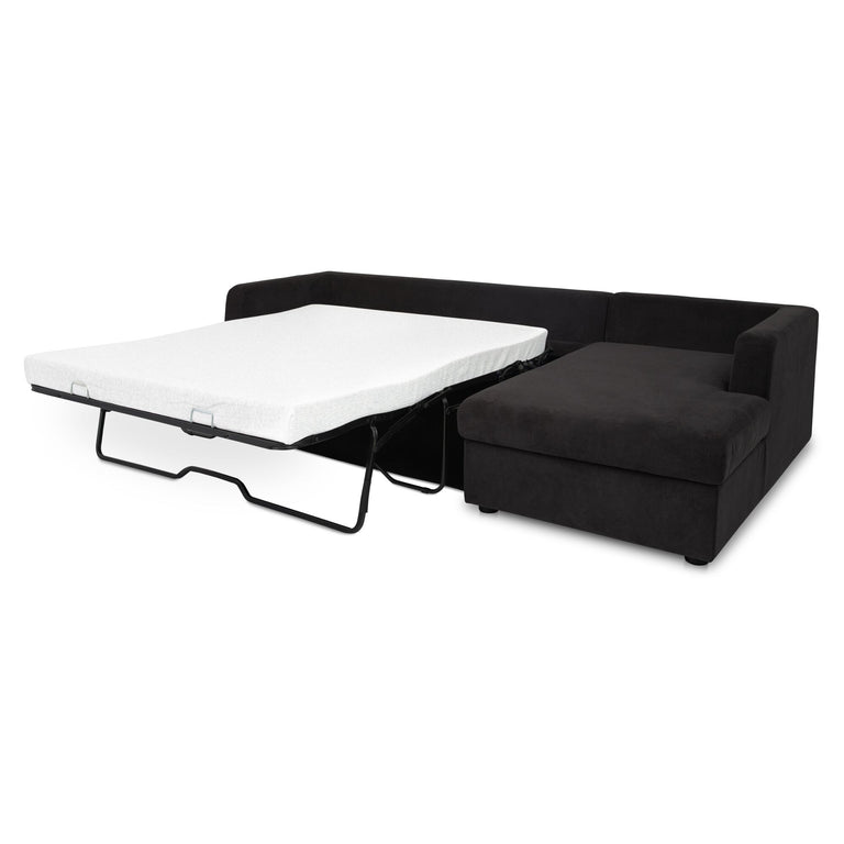 BURROW SLEEPER SECTIONAL WITH STORAGE CHAISE BLACK LEFT