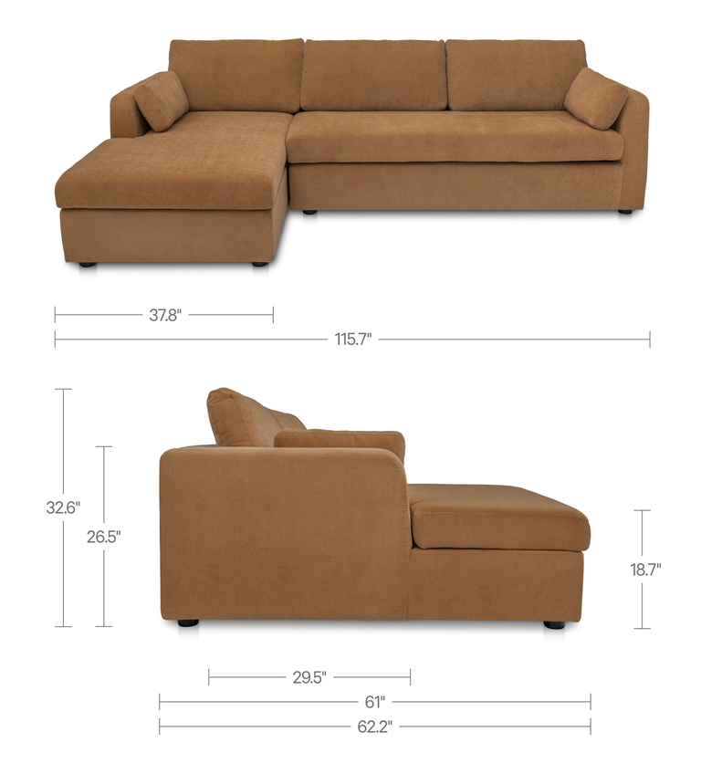 BURROW SLEEPER SECTIONAL WITH STORAGE CHAISE BLACK LEFT