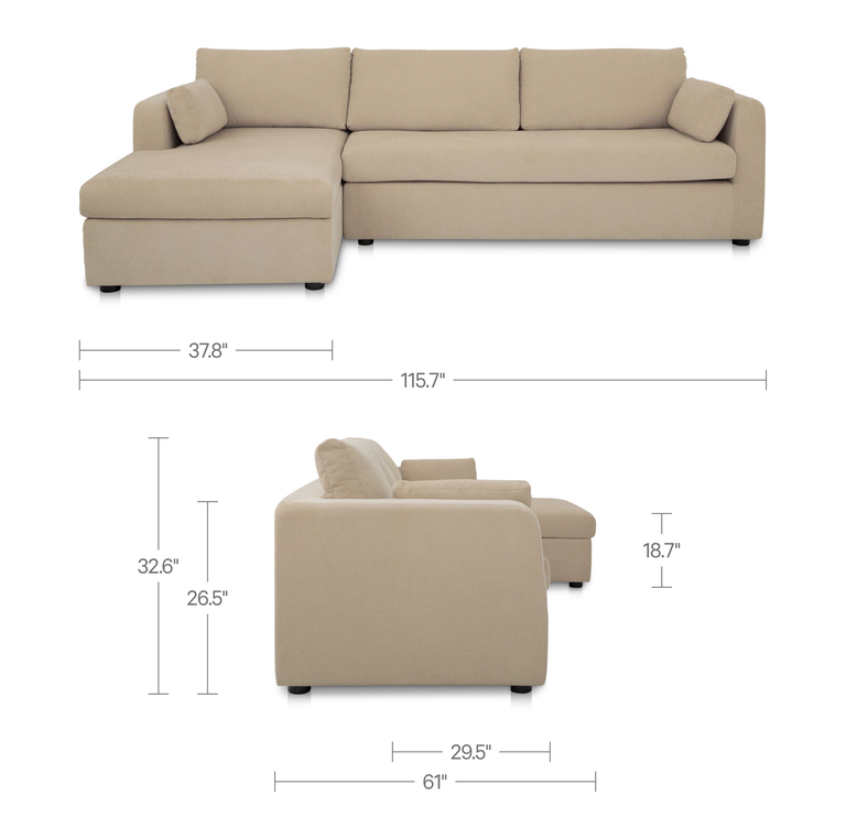 BURROW SLEEPER SECTIONAL WITH STORAGE CHAISE BLACK LEFT