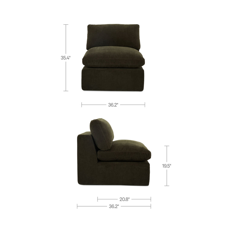 CATES SLIPPER CHAIR DARK GREEN