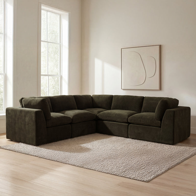 CATES CLASSIC L MODULAR SECTIONAL DARK GREEN