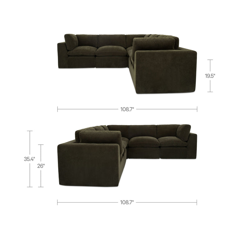 CATES CLASSIC L MODULAR SECTIONAL DARK GREEN