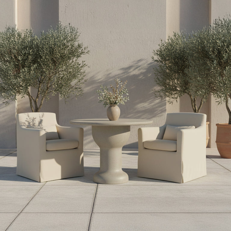 LYDIA OUTDOOR SLIPCOVER DINING CHAIR CREAM