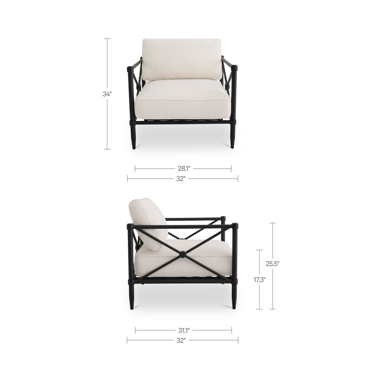 WILLOW OUTDOOR ACCENT CHAIR CREAM