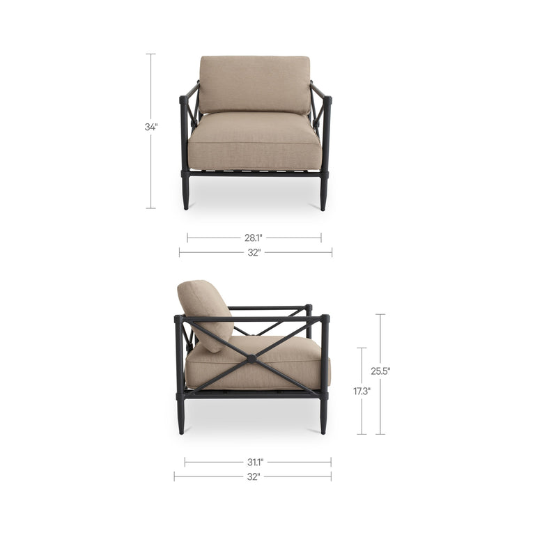 WILLOW OUTDOOR ACCENT CHAIR CREAM