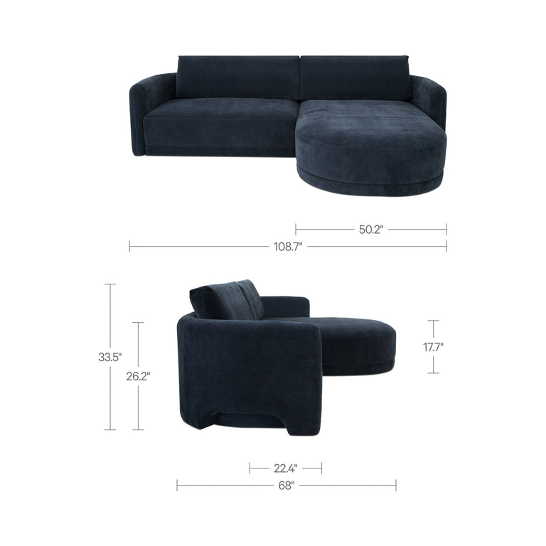 EMMY SECTIONAL DARK BLUE LEFT