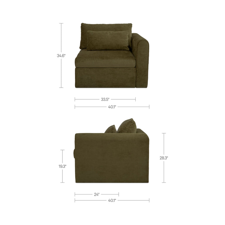 SWIFT RIGHT ARM FACING CHAIR DARK GREEN