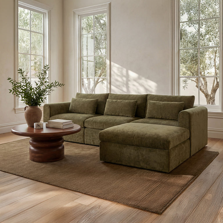SWIFT STORAGE OTTOMAN DARK GREEN