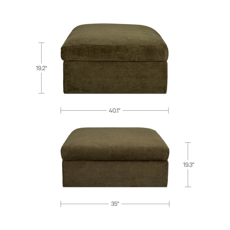 SWIFT STORAGE OTTOMAN DARK GREEN
