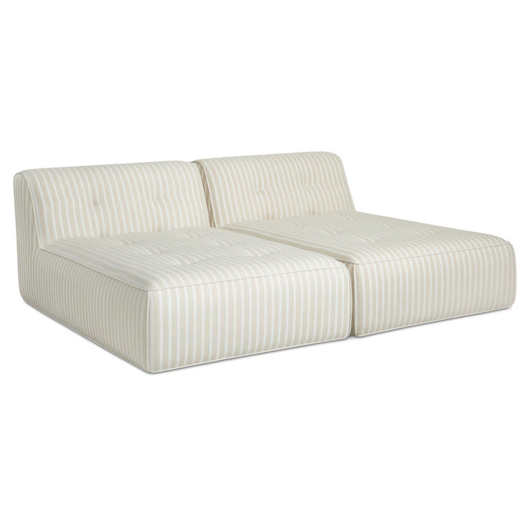SUNSEEKER 2 PIECE OUTDOOR SUN LOUNGER BROWN STRIPE