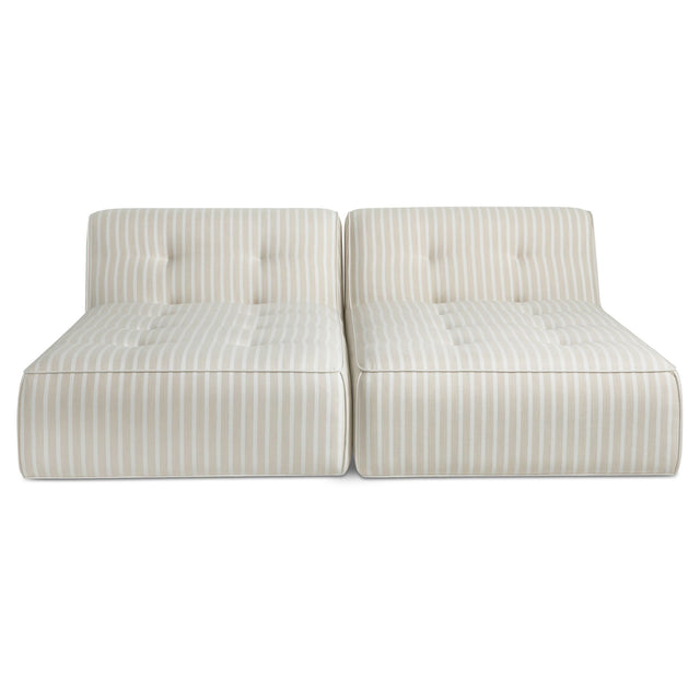 SUNSEEKER 2 PIECE OUTDOOR SUN LOUNGER BROWN STRIPE