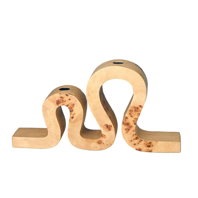 UMA BURL WOOD CANDLE HOLDER | CANDLE HOLDERS