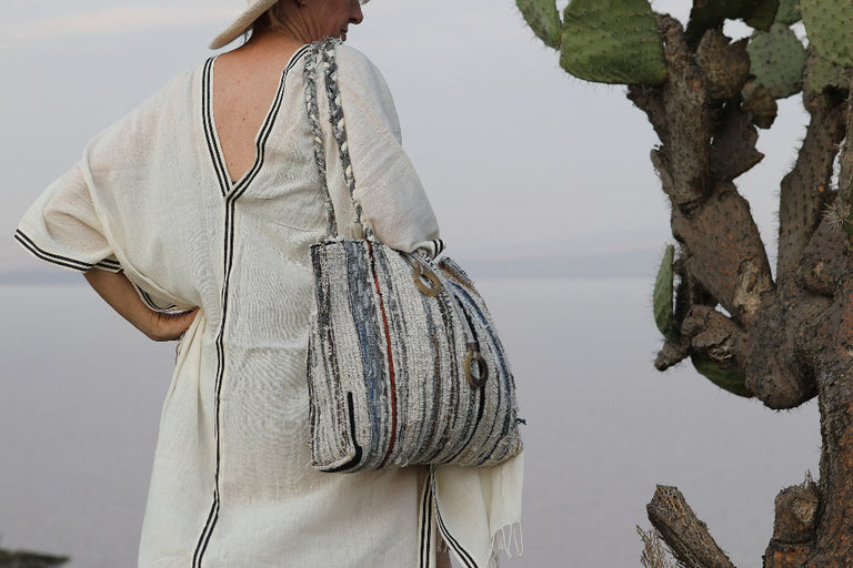 PETRA HANDWOVEN ETHIOPIAN COTTON KAFTAN | APPAREL