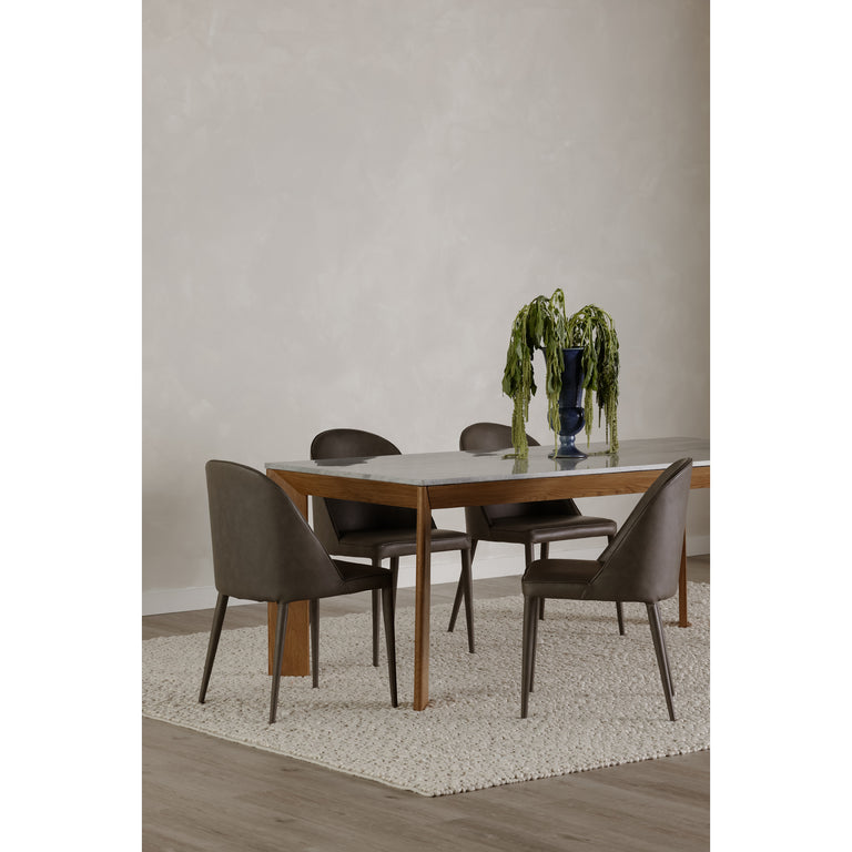 BURTON DINING CHAIR DARK TEAL VEGAN LEATHER - SET OF TWO