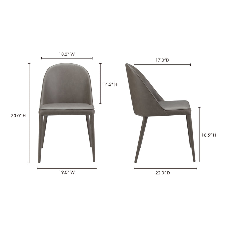 BURTON DINING CHAIR DARK TEAL VEGAN LEATHER - SET OF TWO