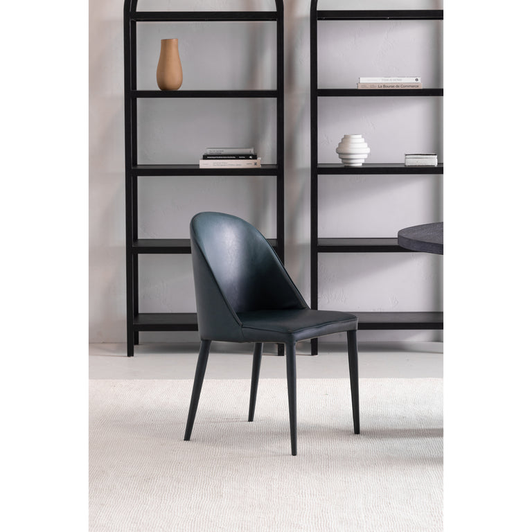 BURTON DINING CHAIR DARK TEAL VEGAN LEATHER - SET OF TWO