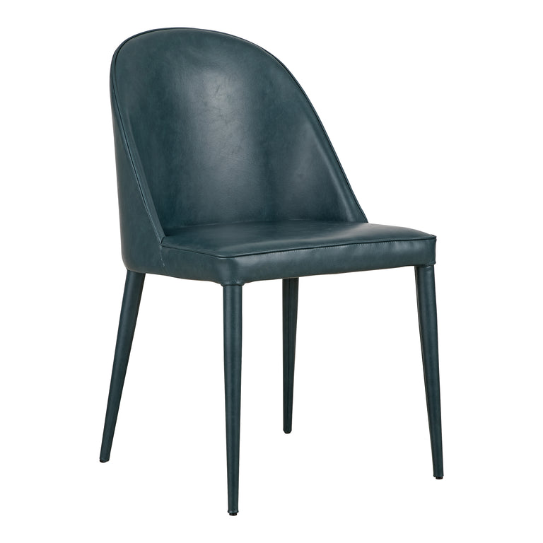 BURTON DINING CHAIR DARK TEAL VEGAN LEATHER - SET OF TWO