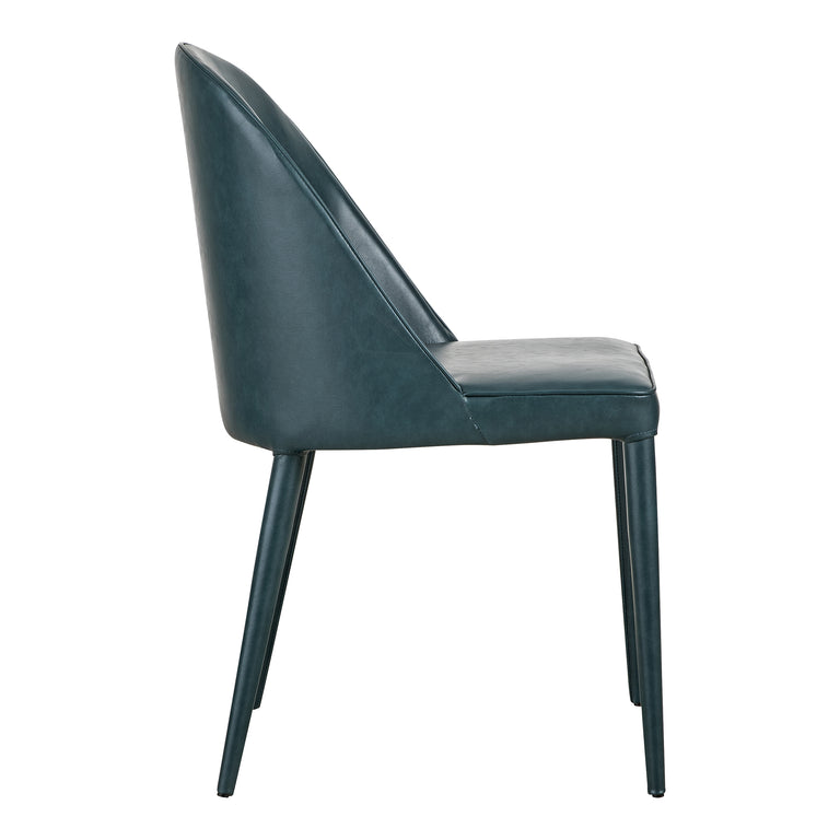 BURTON DINING CHAIR DARK TEAL VEGAN LEATHER - SET OF TWO