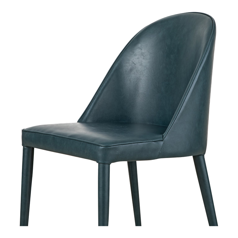 BURTON DINING CHAIR DARK TEAL VEGAN LEATHER - SET OF TWO