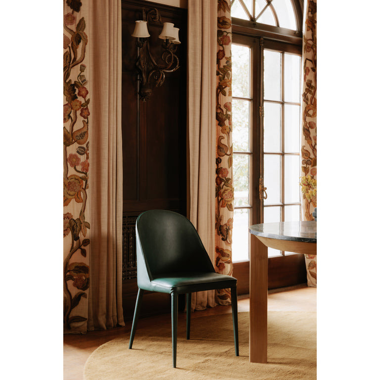 BURTON DINING CHAIR DARK TEAL VEGAN LEATHER - SET OF TWO