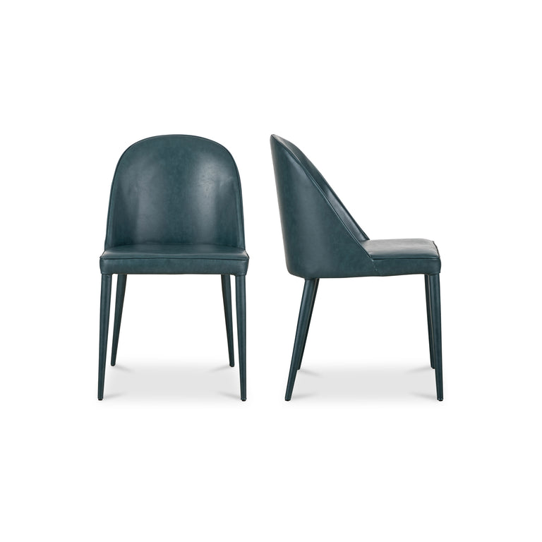 BURTON DINING CHAIR DARK TEAL VEGAN LEATHER - SET OF TWO