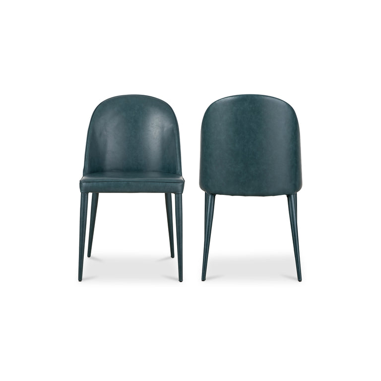 BURTON DINING CHAIR DARK TEAL VEGAN LEATHER - SET OF TWO