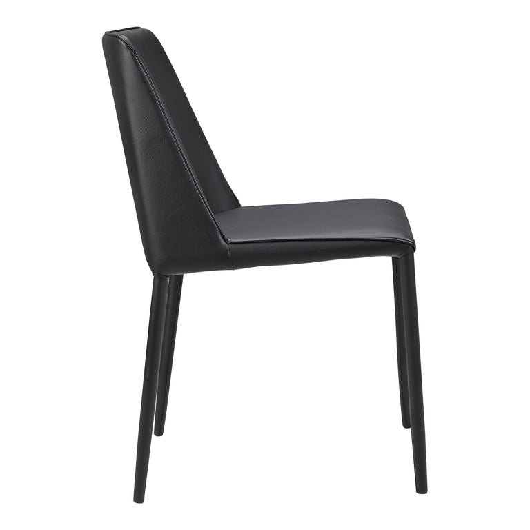 NORA DINING CHAIR BLACK VEGAN LEATHER - SET OF TWO
