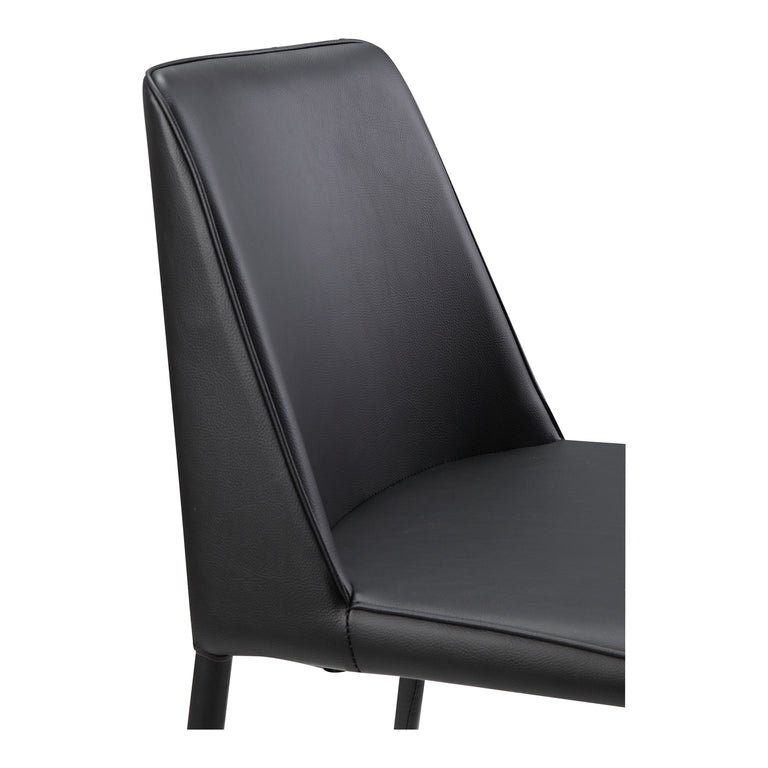 NORA DINING CHAIR BLACK VEGAN LEATHER - SET OF TWO