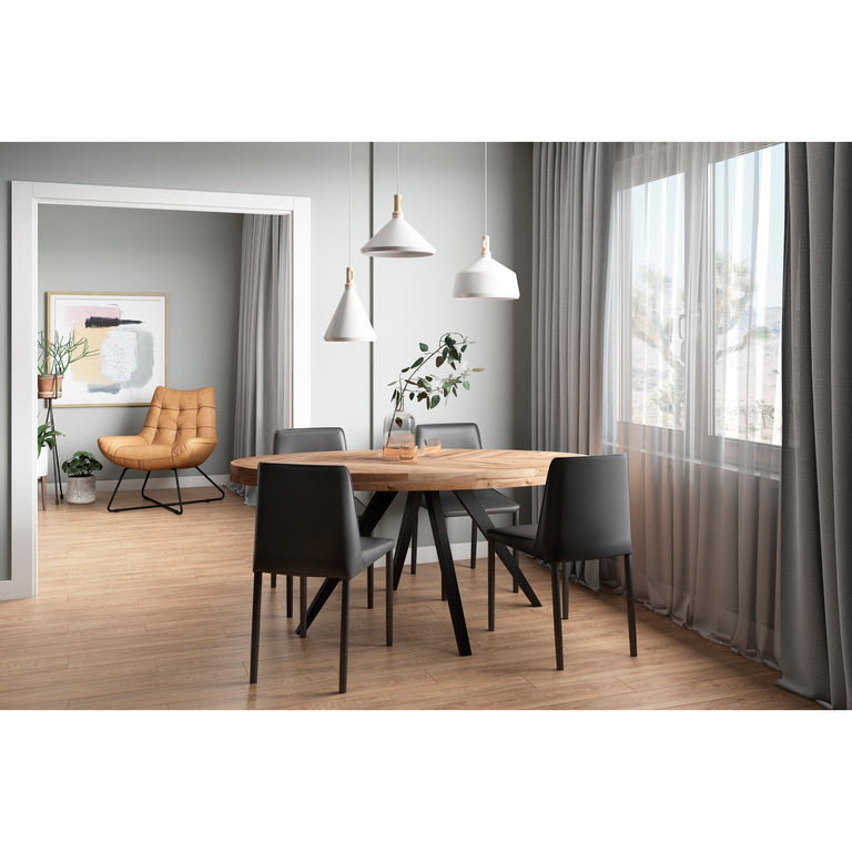 NORA DINING CHAIR BLACK VEGAN LEATHER - SET OF TWO