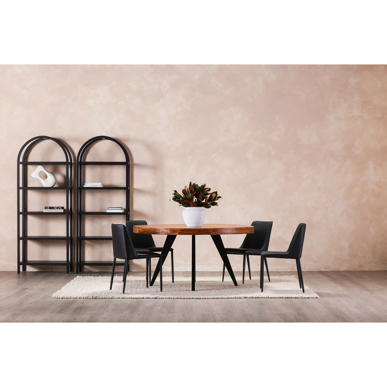NORA DINING CHAIR BLACK VEGAN LEATHER - SET OF TWO