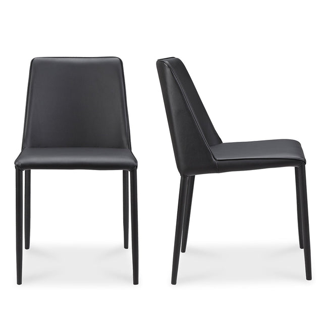 NORA DINING CHAIR BLACK VEGAN LEATHER - SET OF TWO