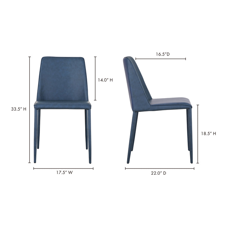 NORA DINING CHAIR BLACK VEGAN LEATHER - SET OF TWO
