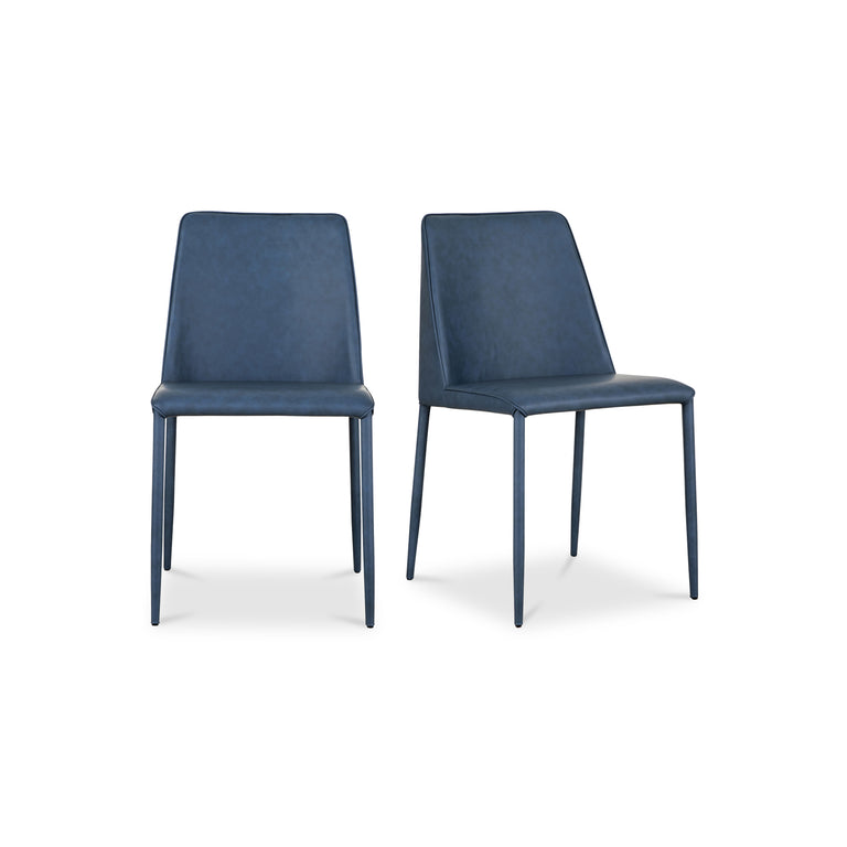 NORA DINING CHAIR BLACK VEGAN LEATHER - SET OF TWO