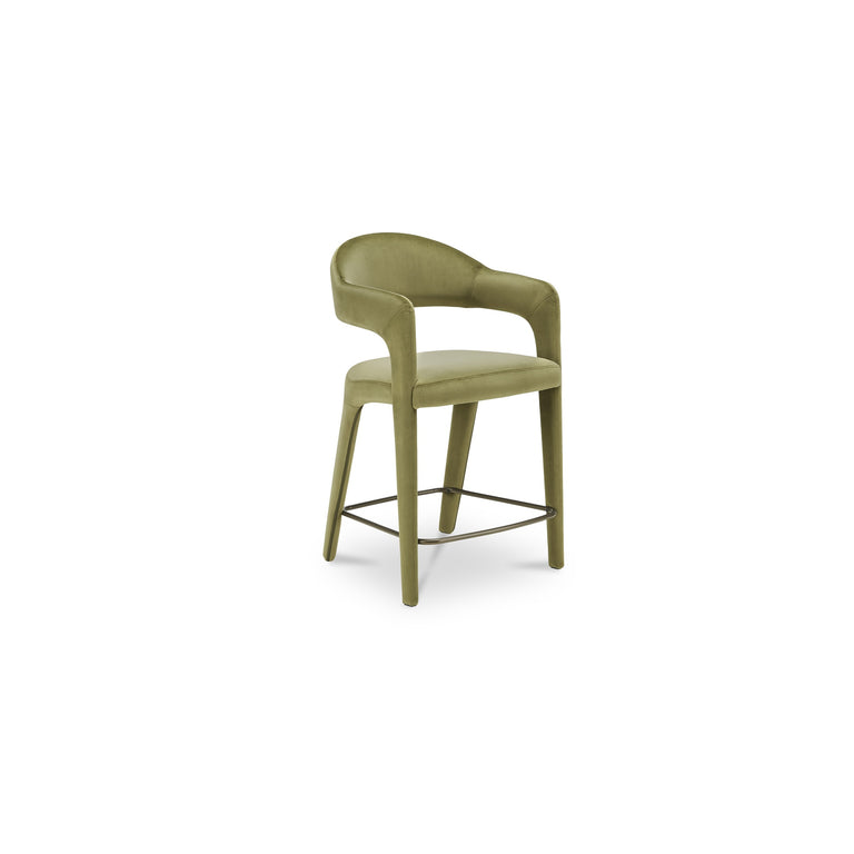 MARTENS COUNTER STOOL GREEN VELVET