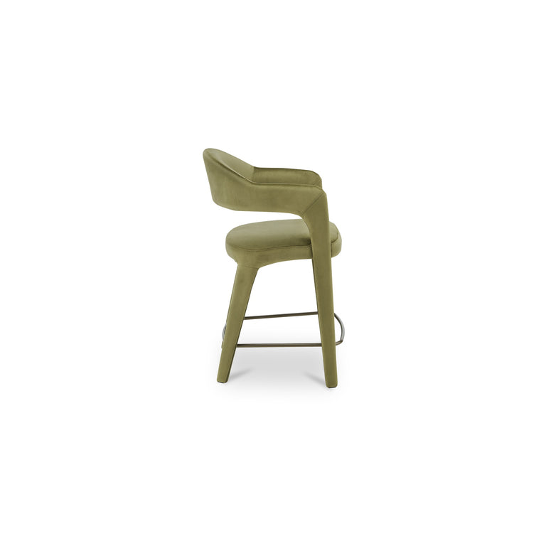 MARTENS COUNTER STOOL GREEN VELVET
